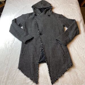 Wilfed Made in Italy Hooded Long Sleeve Asymmetrical Jacket Size Medium